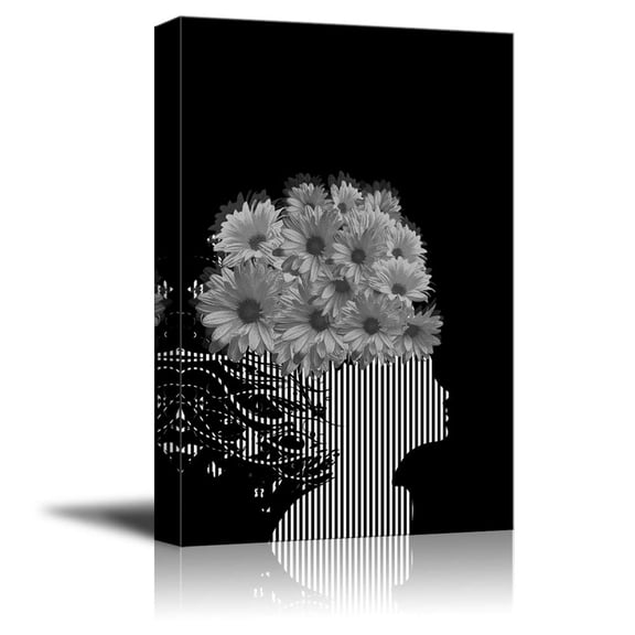 wall26 Canvas Wall Art Black and White Abstract Pictures Home Wall Decorations for Bedroom Living Room Paintings Canvas Prints Framed - 32x48 inches