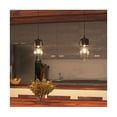 thumbnail image 3 of Lámpara colgante de estilo industrial para bar, marco de hierro redondeado, pantalla de vidrio transparente con compatibilidad con bombillas de filamento E26 y efecto de iluminación único, 3 of 5