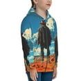 thumbnail image 5 of Xecao Lone Cowboy Desert Scene Pattern Zip Up Hoodies for Boys Girls, Sweatshirt with Pockets-Medium, 5 of 6