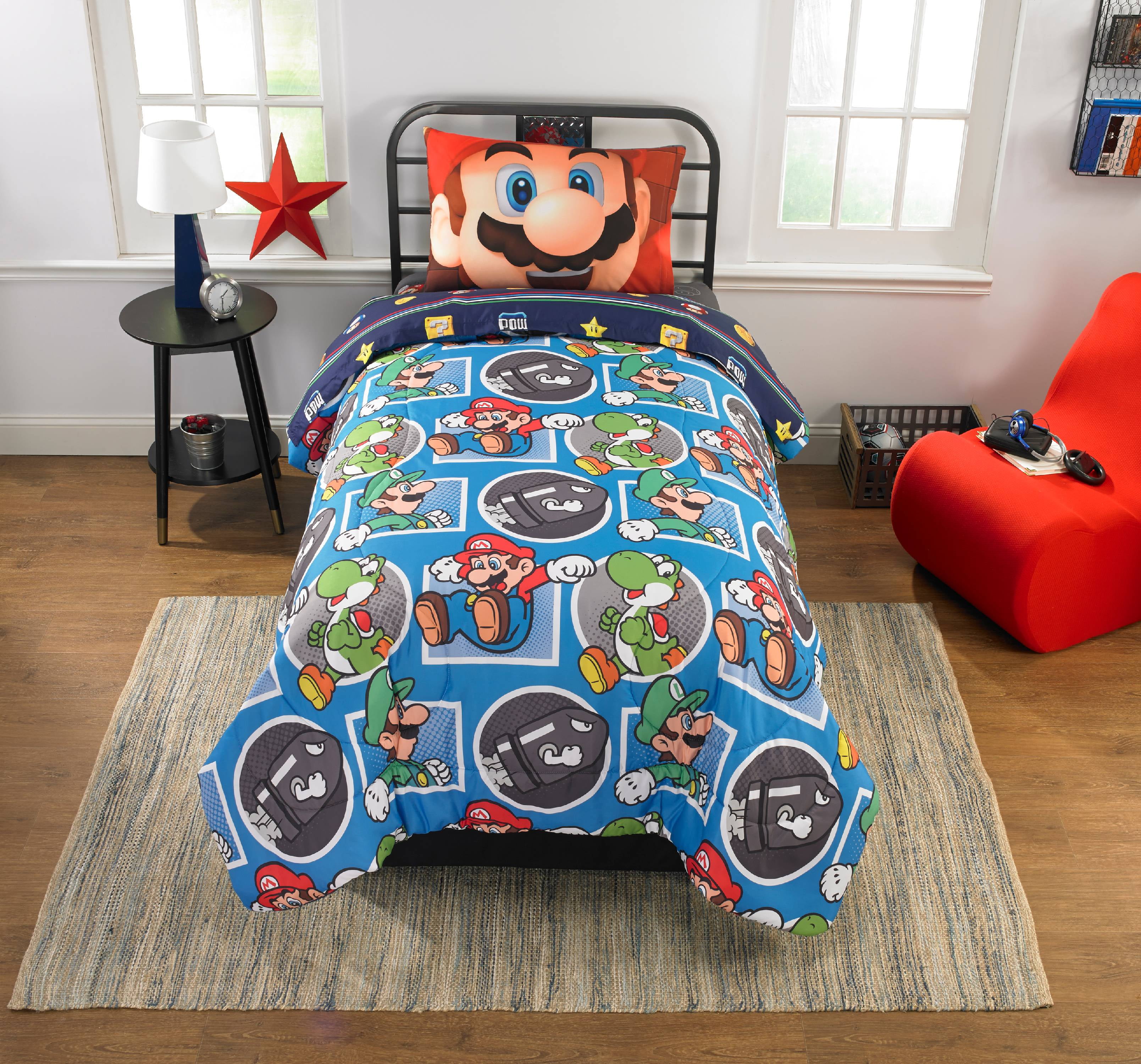 Super Mario Microfiber Comforter Kids Bedding Mario Luigi And