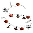 thumbnail image 2 of yulier Felt Halloween Garland 72 Inch Hanging Banner with Spiders, Witch Hats, Brooms and Pumpkins, Halloween Decorations for Fireplace Mantel, Wall, Shelf, 2 of 5