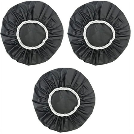 3Pcs Household Waterproof , Swimming Cap, Hotel Elastic Hair Set (Black)
