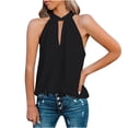 thumbnail image 1 of Birdeem Womens Casual Halter Tops Tank Sleeveless Shirts Summer Chiffon Solid Color Blouse, 1 of 7