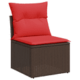 thumbnail image 4 of vidaXL 5 Piece Garden Sofa Set with Cushions Brown Poly Rattan, 4 of 6