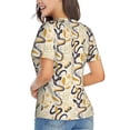 thumbnail image 3 of Wukai Snake And Floral Classic V-Neck T-Shirt for Women: Comfortable, Stylish, and Versatile Wardrobe Essential-Large, 3 of 7