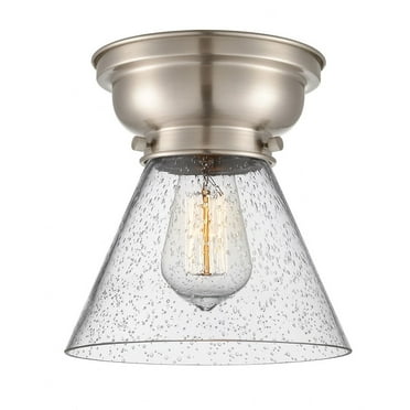 623-1F-SN-G44-Innovations Lighting-Cone - 1 Light Flush Mount In Industrial Style-7.4 Inches Tall and 7.75 Inches Wide-Brushed Satin Nickel