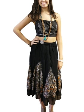 Mogul Women's Maxi Long Skirts Cheetah Print Boho Hippy Flared Maxi Summer Street Style Skirts S/M