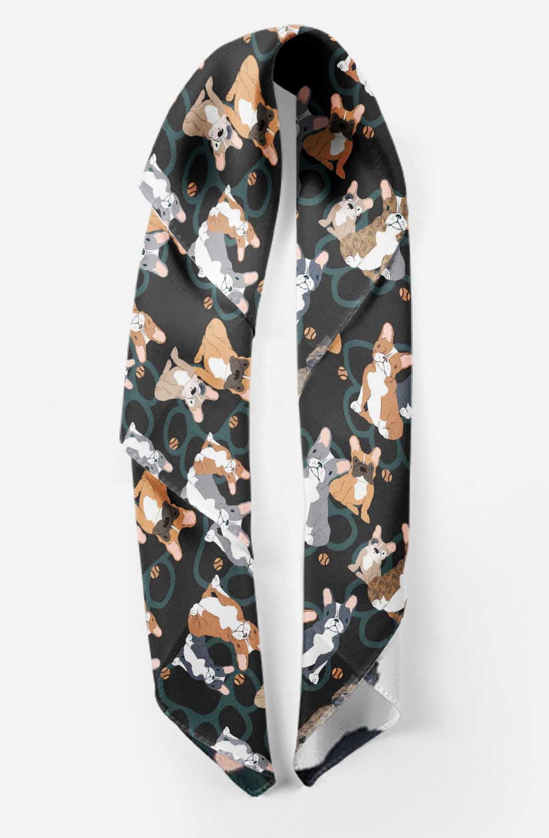 Bimba Gray Dogs & Paw Dog Pure Silk Printed Head Bandanas Summer Neck Wrap Scarf 40 x 40 Inches