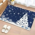 thumbnail image 2 of Navy Blue Christmas 2'x3' Washable Rug, Xmas Tree Snowflake Winter Non-Slip Soft Doormat Area Rugs for Entrance Bathroom Bedsides, Carpet for Kitchen Bedroom, Entryway Floor Mat, 2 of 9