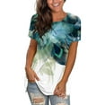 thumbnail image 1 of Gvmfive Women Short Sleeve Tops Casual Round Neck Printed Loose Blouse T Shirt, 1 of 2