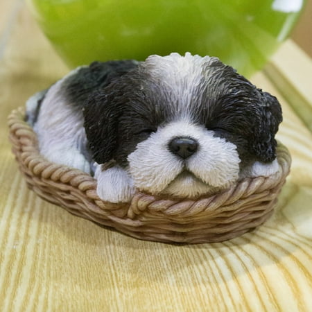 Shih Tzu Schnauzer - WICKER BASKET SHIH TZU STATUE