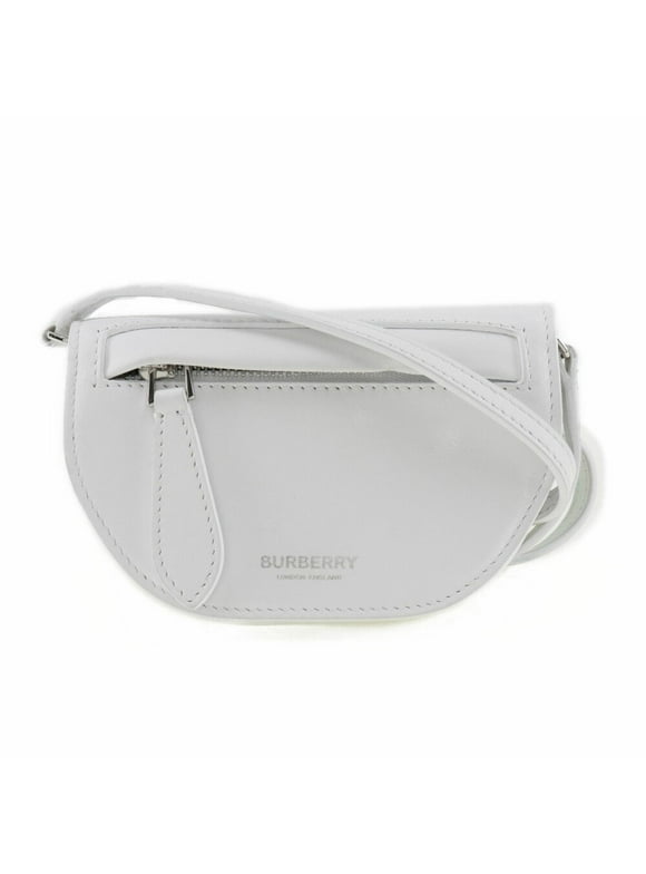 Pre-Owned BURBERRY Burberry Olympia Mini Shoulder Bag Leather White Women's (Good)