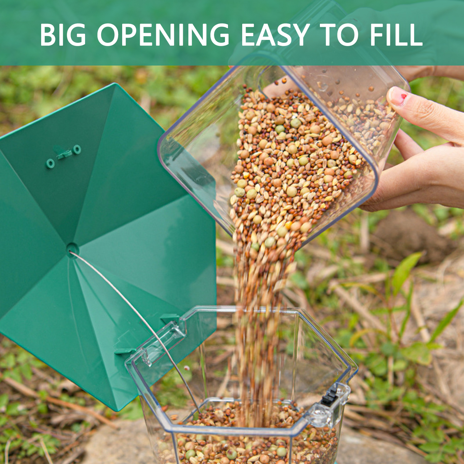 PHANCIR Expandable Bird Feeder, Green Squirrel-Proof photo 6