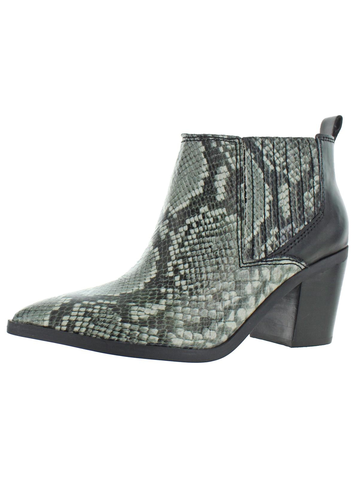 leather snake print boots