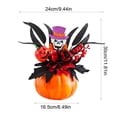 thumbnail image 3 of Fall Artificial Pumpkin Floral Centerpiece with Sunflowers and Skull for Mantel, Table and Halloween Thanksgiving Decor, Harvest Celebration, Table Accent, 3 of 6