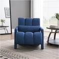 thumbnail image 2 of JERFIT Modern Accent Chair with Pillow, Navy Blue Upholstered Armchair for Living Room, Bedroom, Office, Reading Nook, 2 of 10