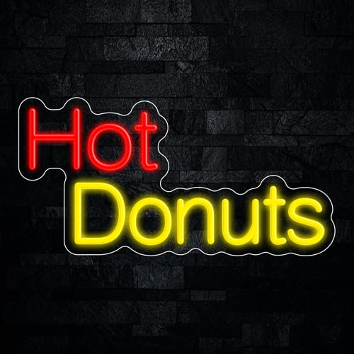 Hot Donuts LED Neon Sign 20"L x 10"H #33188