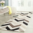 thumbnail image 2 of SAFAVIEH Cambridge Percival Zig Zag Stripes Wool Area Rug, Ivory/Black, 3' x 5', 2 of 10