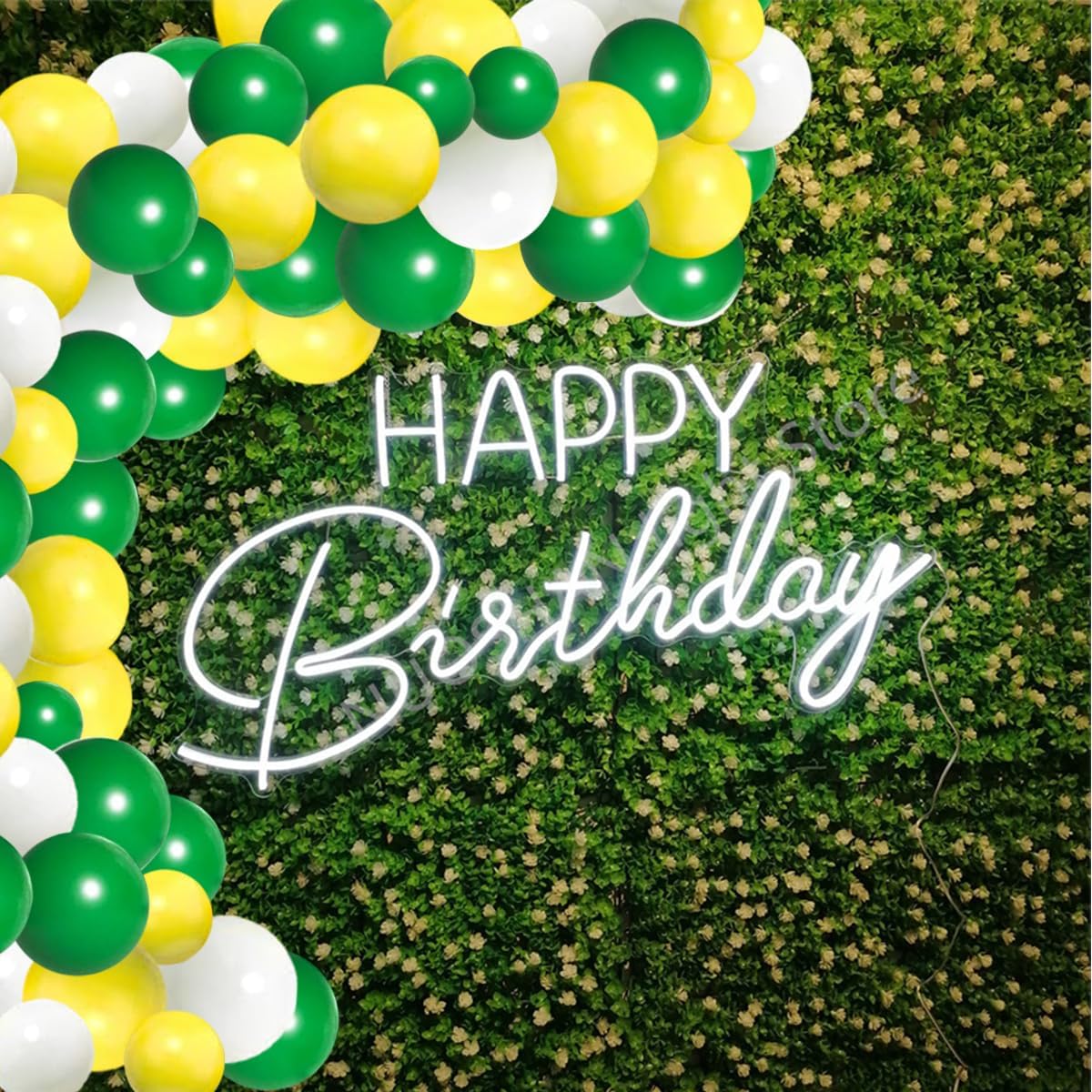 Retro Green Yellow Balloons Arch Garland Kit, 122PCS Dark Green and Yellow Balloons Yellow White Balloons Golf Party for Birthday Forest Tractor Soccer Birthday Graduation Party Decorations