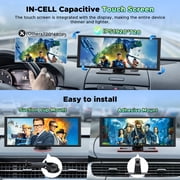 LAMTTO 10.25 Wireless CarPlay Screen for Car & Android Auto with 2.5K+1080p Dashcam, Portable Car Stereos with GPS, Bluetooth, Siri, DVR, 64GB Card