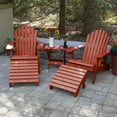 thumbnail image 3 of Highwood 5-pc Hamilton Adirondack Set with 2 Hamilton Adirondack Chairs, 2 Folding Ottomans, 1 Folding Side Table - Folding & Reclining, Outdoor, Eco-friendly, Synthetic Wood, 3 of 9