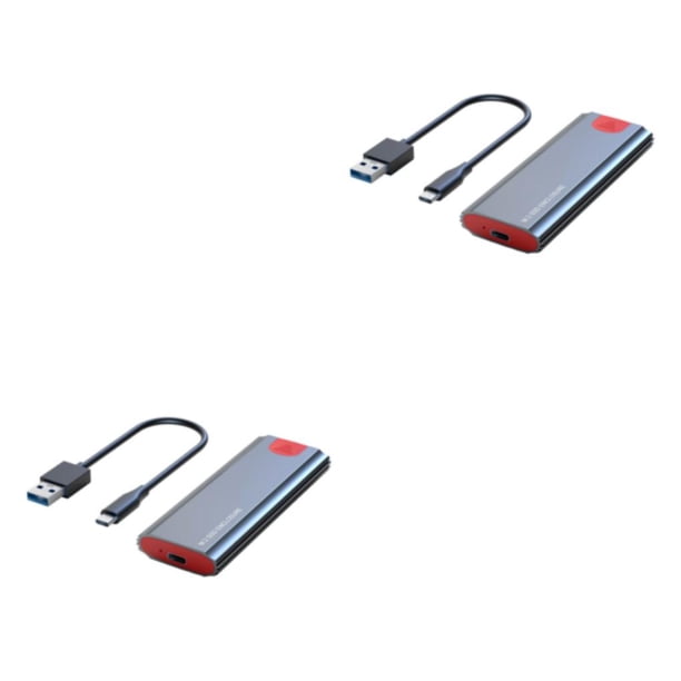 Methold Caja SSD M.2 NVMe USB3.1 10Gbps HDD Box USB-C Adaptador externo M2 sin herramientas Disco duro Protocolo dual Gris con cable A-C Gris con cable de CA 2Conjunto