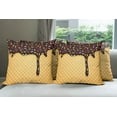 thumbnail image 6 of Ambesonne Ice Cream Throw Pillow Cover 4 Pack, Choco Waffle, 18", Dark Brown Mustard, 6 of 7