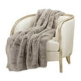 thumbnail image 2 of Michael Amini Hopps 54" x 72" Plush Faux Fur Fabric Throw - Platinum Gray, 2 of 3