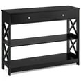 thumbnail image 1 of Gymax Console Table Drawer Shelves Sofa Accent Table Entryway Hallway Black, 1 of 10