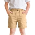 thumbnail image 2 of HAOTAGS School Uniform Shorts for Boys(2–8) Mid-Length Solid Casual Summer Soft Cotton Shorts With Functional Front Pockets Khaki Size 5-6 Years, 2 of 9