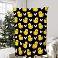 thumbnail image 3 of Cute Cartoon Yellow Duck Heart Blanket Gifts for Boys Girls, Cartoon Duck Throw Blanket for Cute Animal Lovers Soft Lightweight Flannel Fleece Pink Heart Bedding for Adults Bed Couch Chair 80x60In, 3 of 6