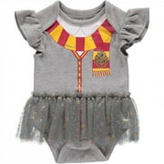 Harry Potter Baby Girl's Creeper Tutu Short Sleeve Bodysuits Grey/Red/Orange, 6-9 Months