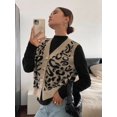 thumbnail image 5 of Women's Knit Vest V-Neck Button Front Sleeveless Loose Fit Ribbed Cuffs Hem Top for Fall Winter Layering Office Commute Daily Outfits, 5 of 10