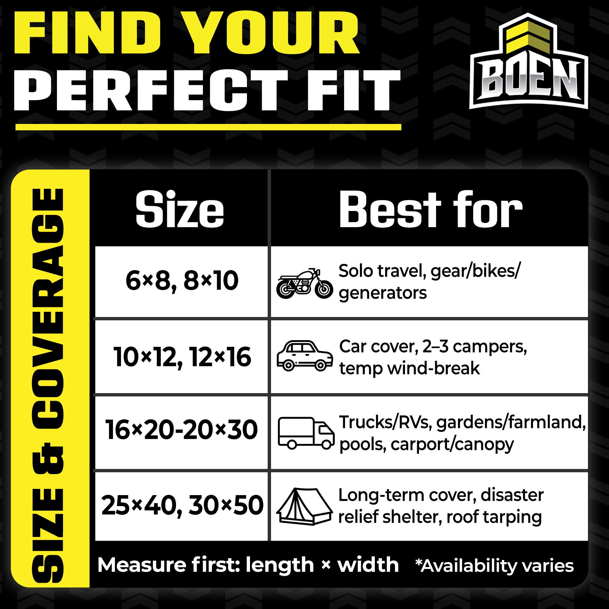 Ultra Heavy-Duty Tarp, 12 ft x 20 ft, 16 Mil Thick, Hunter Green