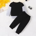 thumbnail image 4 of NOLDARES Toddler Baby Boy Clothes Set 2pcs Graphic Print Long Sleeve Sweatshirt Pullover and Casual Pants Fall Winter Outfits Clothing(Black,2-3 Y), 4 of 7