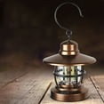 thumbnail image 4 of Outdoor Hanging Lights, Vintage Style Lantern with External Battery Box and Hook Design, for Camping, Garden Decor, Patio Parties, FAJHHA | Gold, 4 of 9