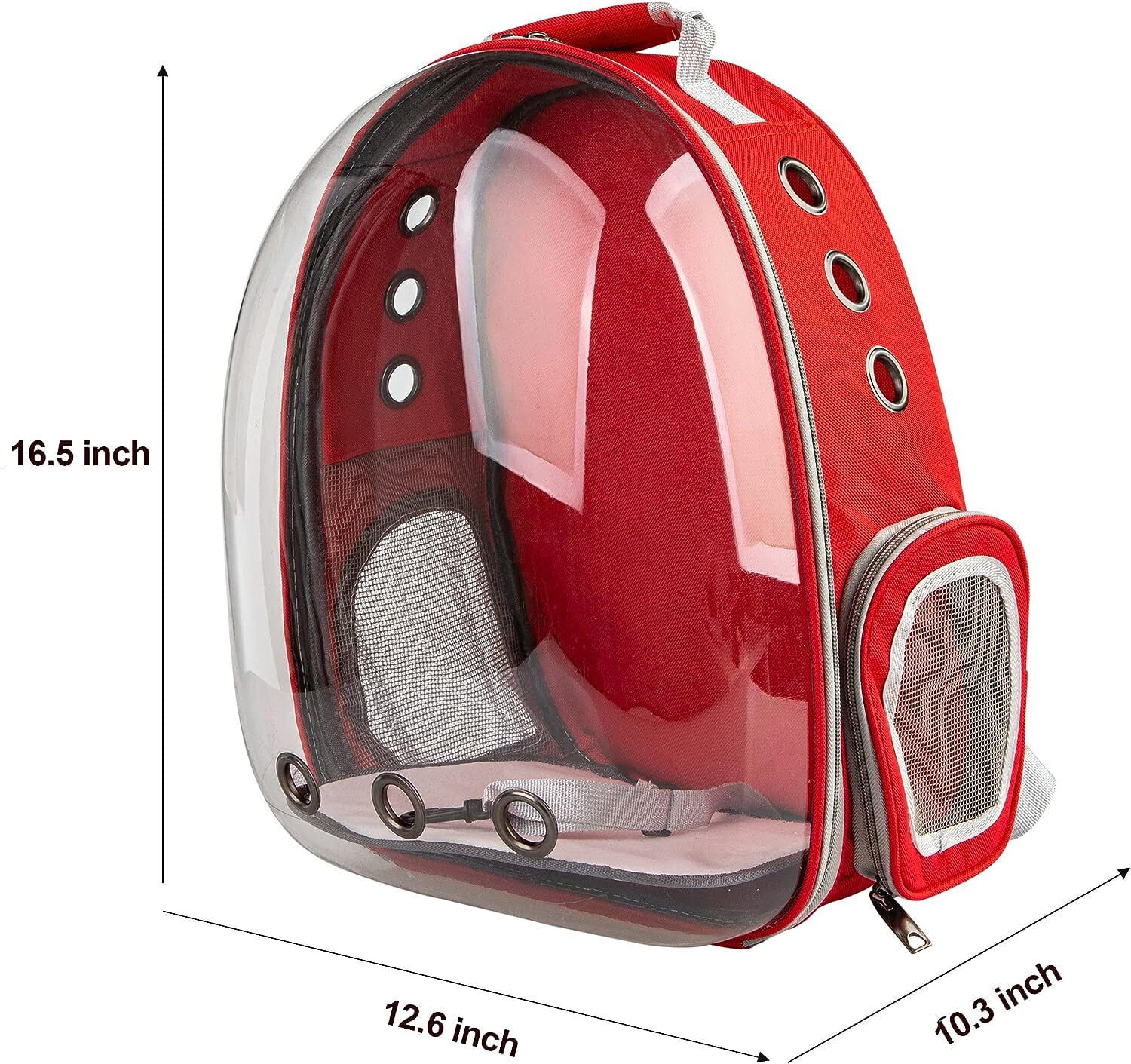 Wattne Travel Backpack Bubble Carrying Bag for Small Medium Dogs Cats, Space Capsule Pet Carrier Dog for Hiking, Airline Approved - Red
