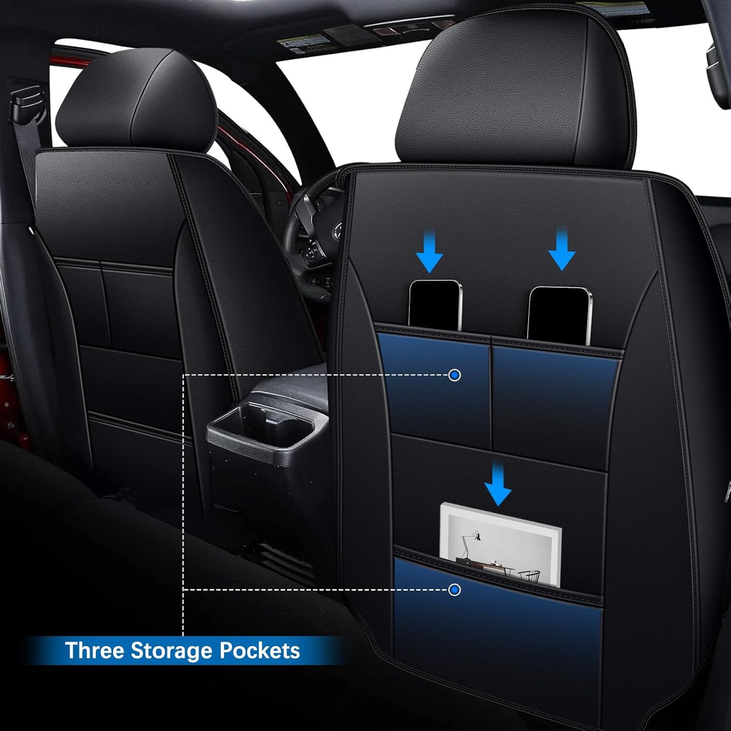 DIKSOAKR Seat Covers Full Set Car Seat Covers Fit for Toyota Tacoma 2005-2023 5-Seats Truck Pickup Double/Crew Cab SR SR5 TRD Sport TRD Off-Road PreRunner Trims