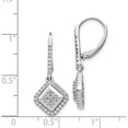 thumbnail image 4 of 14K White Gold Diamond Cluster Leverback Earrings (26 X 11) Made In India em4369-050-wa, 4 of 5