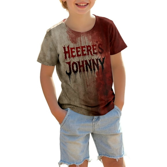 Weebloom Halloween Tee Shirts for Kids Boys Girls Graphic Short Sleeve Tops Casual Party Tees for Toddler Comfortable Everyday Wear Seasonal Outfits Outwear,3-4 Years