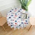 thumbnail image 3 of American Patriotic Red Blue Star Tablecloth Round 60 Inch Memorial Day 4th of July Print Decorative Table Cloth with Dust-Proof Wrinkle Resistant Decor for Home Kitchen Dining Room Outdoor Patio, 3 of 6