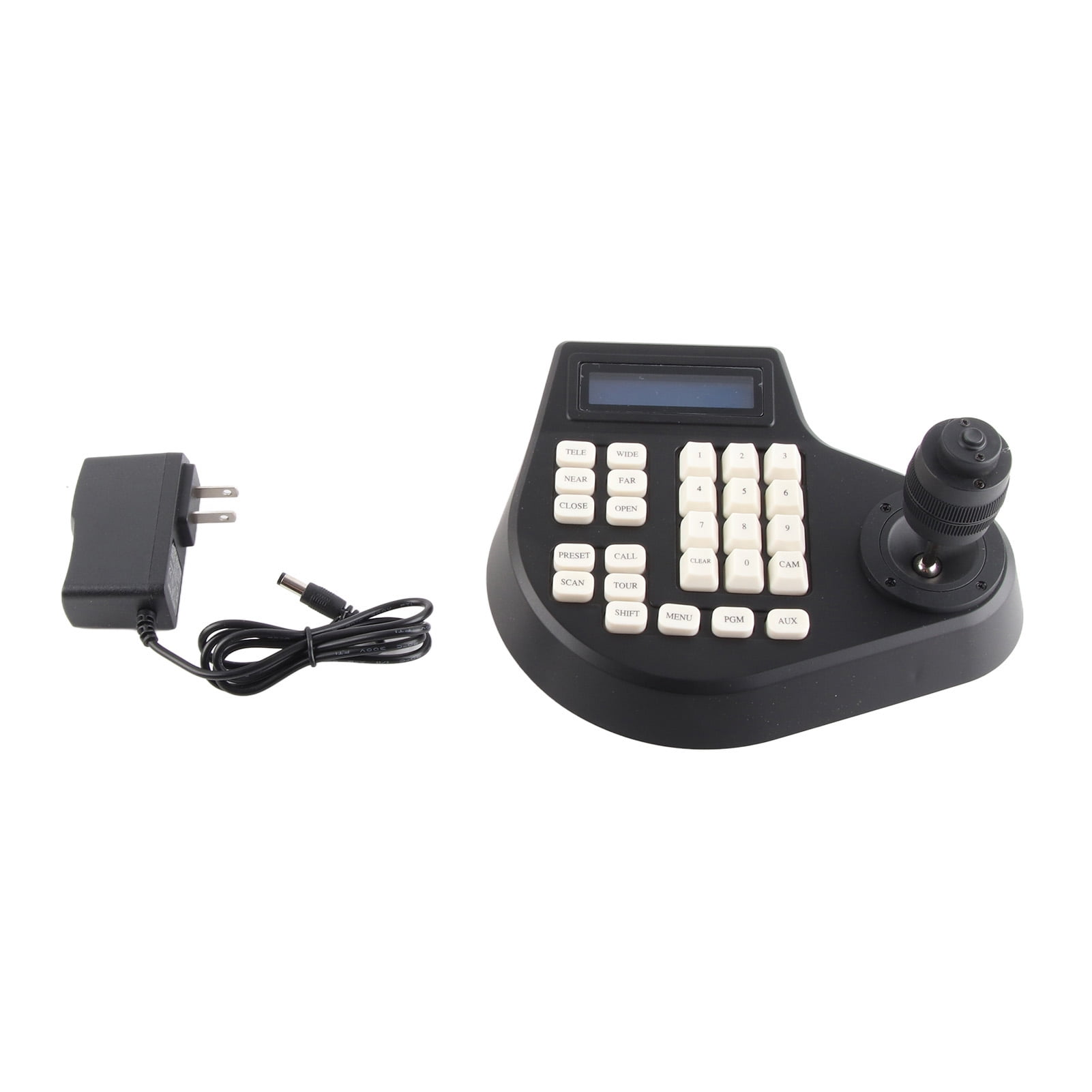 Mini PTZ Camera Controller Keyboard With 4D Joystick – Compatible With IP Dome Cameras, LCD Display, US Plug