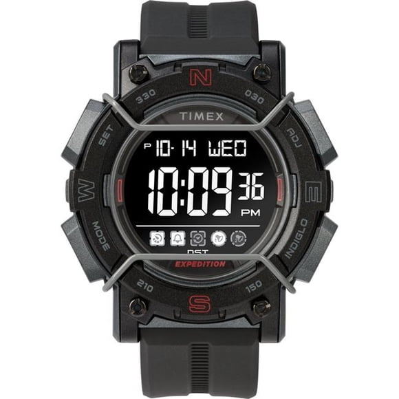 Timex TW4B179009J Mens Expedition Digital CAT 47 mm Black & Negative Resin Strap Watch