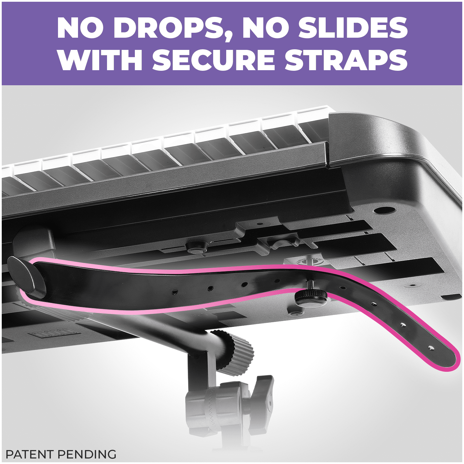 Liquid Stands 2 Tier Keyboard Stand Attachment with Straps - Arms Only - Adjustable Electric Piano Stand for 54 - 88 Key Music Keyboards & Synths - Double Stand Extender