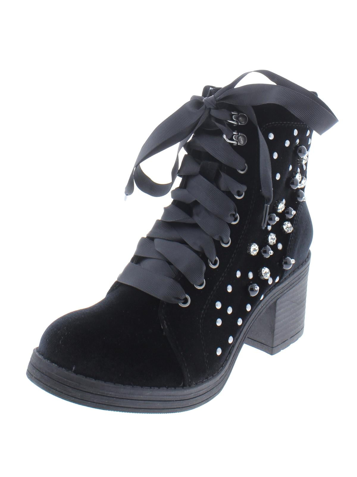 black velvet combat boots