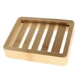 thumbnail image 3 of 2XNatural Wooden Soap Dish Tray Holder Storage Soap Rack Plate Drain Box, 3 of 10