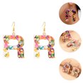 thumbnail image 3 of 1 Paire de Boucles d'Oreilles en Résine Coloré Lettre R Exagéré Femmes Boucles d'Oreilles Mode, 3 of 8