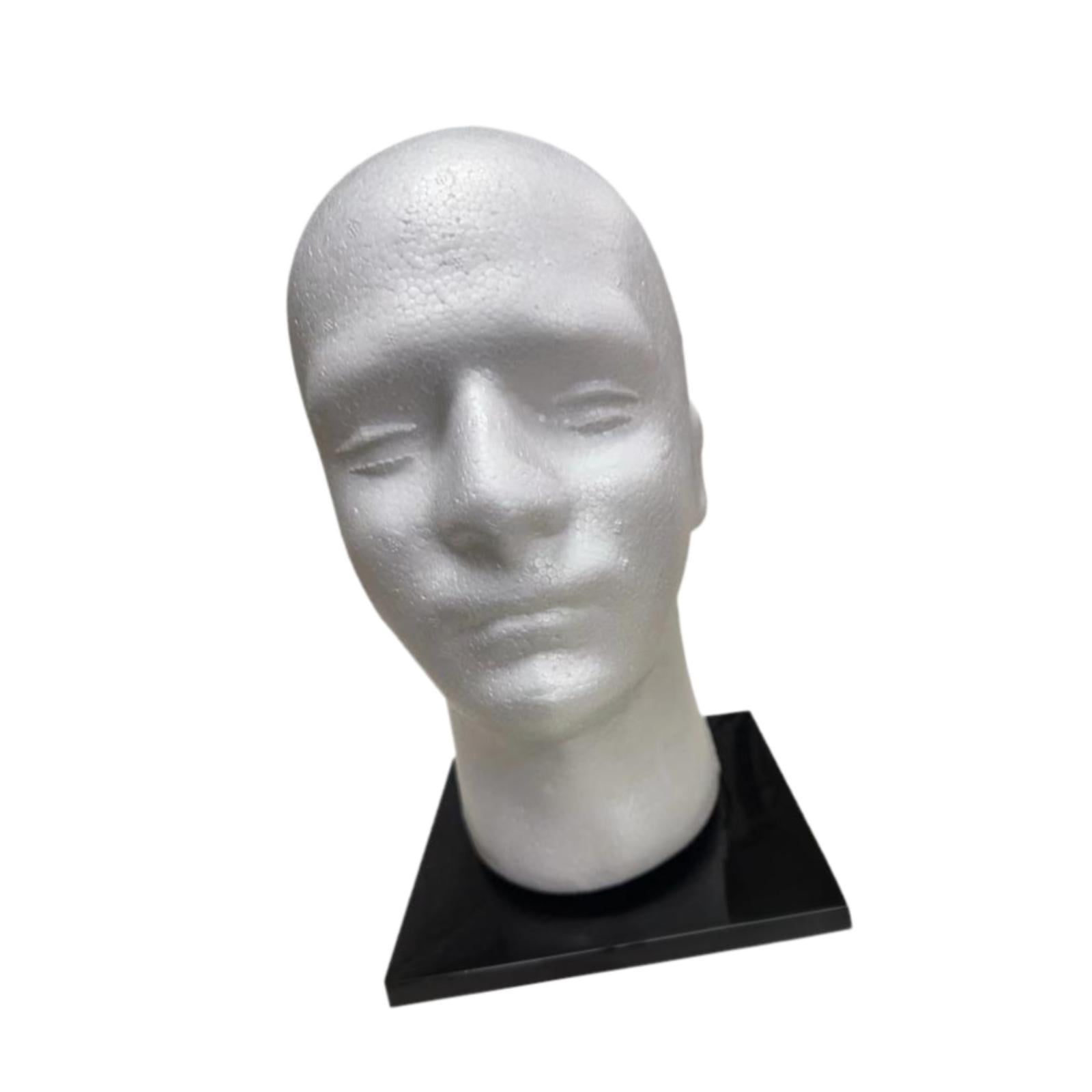 TOOYFUL Foam Mannequin Head,Glasses Hat Display Holder,Lightweight Hairpiece Stand,Manikin Head for Headphone,Home Styling,Barbershop male