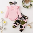 thumbnail image 2 of Enjoytime 3Pcs Baby Girl Clothes Print Spring Long Sleeve Pajama Sets Playsuit Pullover Loungewear Sleepwear Newborn Baby Girl Gifts 3-24 Months, 2 of 7