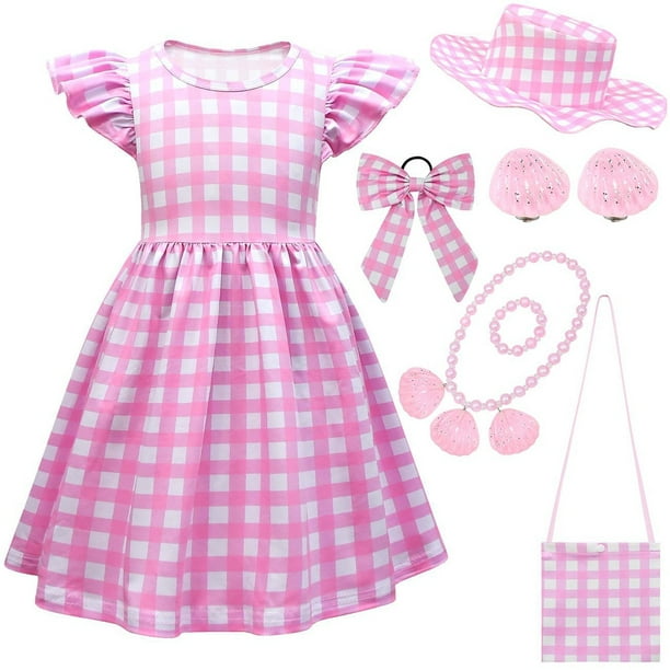 Vestido Para Ninos Rosa Barbie Vestidos De Princesa Cosplay Disfraz De Halloween Faldas De Fiesta De Una Linea De Bebe Nina Walmart en linea